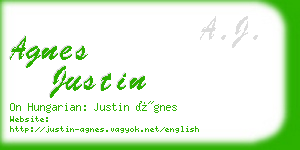 agnes justin business card